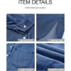 imageBTFBM Womens Button Down Denim Shirts Fall Lapel V Neck Lightweight Oversized Long Sleeve Thin Casual Blouse Tops PocketSolid Navy