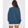 imageBTFBM Womens Casual Crewneck Sweatshirts 2025 Spring Fall Clothes Long Sleeve Side Slit Workout Fleece Pullover TopsDark Blue
