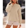 imageBTFBM Womens Casual Long Sleeve Sweaters Crew Neck Oversized Ribbed Knit Pullover Sweater 2025 Fall Winter Jumper TopsSolid Apricot