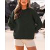 imageBTFBM Womens Casual Long Sleeve Sweaters Crew Neck Oversized Ribbed Knit Pullover Sweater 2025 Fall Winter Jumper TopsSolid Army Green