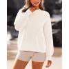 imageBTFBM Womens Casual Long Sleeve Sweaters Crew Neck Oversized Ribbed Knit Pullover Sweater 2025 Fall Winter Jumper TopsSolid Beige White