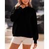 imageBTFBM Womens Casual Long Sleeve Sweaters Crew Neck Oversized Ribbed Knit Pullover Sweater 2025 Fall Winter Jumper TopsSolid Black