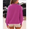 imageBTFBM Womens Casual Long Sleeve Sweaters Crew Neck Oversized Ribbed Knit Pullover Sweater 2025 Fall Winter Jumper TopsSolid Dark Rose Red
