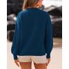 imageBTFBM Womens Casual Long Sleeve Sweaters Crew Neck Oversized Ribbed Knit Pullover Sweater 2025 Fall Winter Jumper TopsSolid Denim Blue