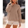 imageBTFBM Womens Casual Long Sleeve Sweaters Crew Neck Oversized Ribbed Knit Pullover Sweater 2025 Fall Winter Jumper TopsSolid Light Khaki