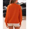imageBTFBM Womens Casual Long Sleeve Sweaters Crew Neck Oversized Ribbed Knit Pullover Sweater 2025 Fall Winter Jumper TopsSolid Orange