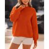 imageBTFBM Womens Casual Long Sleeve Sweaters Crew Neck Oversized Ribbed Knit Pullover Sweater 2025 Fall Winter Jumper TopsSolid Orange