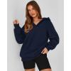 imageBTFBM Womens Oversized Hoodies Casual Fleece Long Sleeve V Neck Sweatshirts 2025 Trendy Spring Outfits Fall ClothesNavy