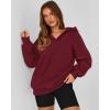 imageBTFBM Womens Oversized Hoodies Casual Fleece Long Sleeve V Neck Sweatshirts 2025 Trendy Spring Outfits Fall ClothesWine Red