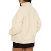 imageBTFBM Womens Zip Up Fleece Jackets Stand Collar 2024 Fall Winter Outerwear Casual Fuzzy Coats with PocketsApricot