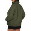 imageBTFBM Womens Zip Up Fleece Jackets Stand Collar 2024 Fall Winter Outerwear Casual Fuzzy Coats with PocketsArmy Green