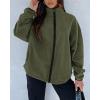 imageBTFBM Womens Zip Up Fleece Jackets Stand Collar 2024 Fall Winter Outerwear Casual Fuzzy Coats with PocketsArmy Green