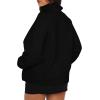 imageBTFBM Womens Zip Up Fleece Jackets Stand Collar 2024 Fall Winter Outerwear Casual Fuzzy Coats with PocketsBlack