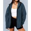 imageBTFBM Womens Zip Up Fleece Jackets Stand Collar 2024 Fall Winter Outerwear Casual Fuzzy Coats with PocketsGrey Blue