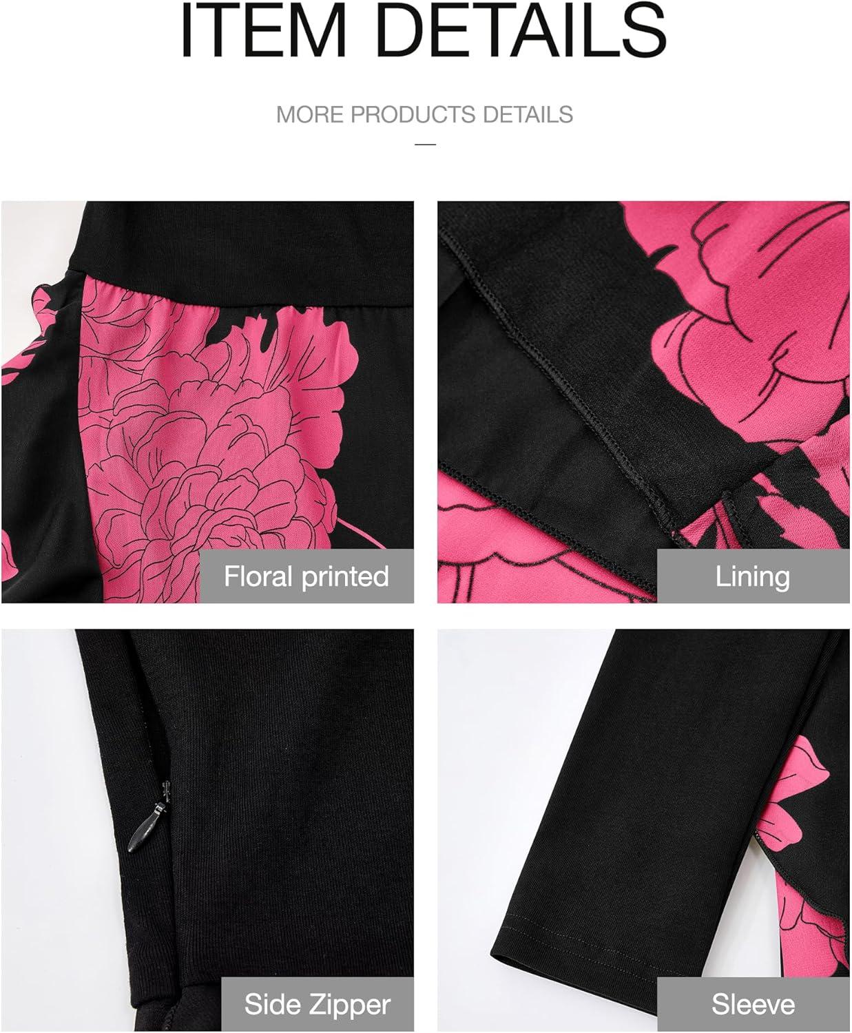 imageBTFBM Womens Floral Maxi Dress 2025 Spring Fall Casual Crewneck Long Sleeve Ruffle Flowy Cocktail Wedding Guest DressesBig Floral Rose Red
