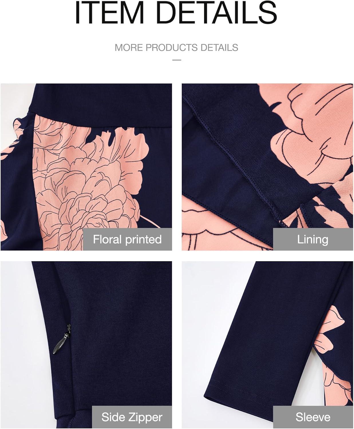 imageBTFBM Womens Floral Maxi Dress 2025 Spring Fall Casual Crewneck Long Sleeve Ruffle Flowy Cocktail Wedding Guest DressesPink Floral Navy
