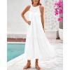 imageBTFBM Summer Halter Dresses for Women 2025 Casual Spring Hollow Out Sleeveless Boho Sundresses Beach Vacation Maxi DressWhite