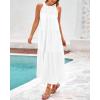 imageBTFBM Summer Halter Dresses for Women 2025 Casual Spring Hollow Out Sleeveless Boho Sundresses Beach Vacation Maxi DressWhite