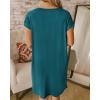 imageBTFBM Women V Neck Short Sleeve Summer Dresses Beach 2025 Spring Casual Loose Tunic Short TShirt Dress Pajamas PocketsDark Lake Blue