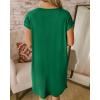 imageBTFBM Women V Neck Short Sleeve Summer Dresses Beach 2025 Spring Casual Loose Tunic Short TShirt Dress Pajamas PocketsGreen