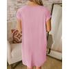 imageBTFBM Women V Neck Short Sleeve Summer Dresses Beach 2025 Spring Casual Loose Tunic Short TShirt Dress Pajamas PocketsLight Pink