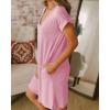 imageBTFBM Women V Neck Short Sleeve Summer Dresses Beach 2025 Spring Casual Loose Tunic Short TShirt Dress Pajamas PocketsLight Pink