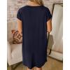 imageBTFBM Women V Neck Short Sleeve Summer Dresses Beach 2025 Spring Casual Loose Tunic Short TShirt Dress Pajamas PocketsNavy