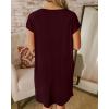 imageBTFBM Women V Neck Short Sleeve Summer Dresses Beach 2025 Spring Casual Loose Tunic Short TShirt Dress Pajamas PocketsWine Red
