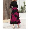 imageBTFBM Womens Floral Maxi Dress 2025 Spring Fall Casual Crewneck Long Sleeve Ruffle Flowy Cocktail Wedding Guest DressesBig Floral Purple Red