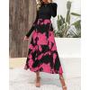 imageBTFBM Womens Floral Maxi Dress 2025 Spring Fall Casual Crewneck Long Sleeve Ruffle Flowy Cocktail Wedding Guest DressesBig Floral Rose Red
