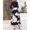 imageBTFBM Womens Floral Maxi Dress 2025 Spring Fall Casual Crewneck Long Sleeve Ruffle Flowy Cocktail Wedding Guest DressesBig Floral White Navy