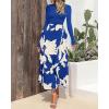 imageBTFBM Womens Floral Maxi Dress 2025 Spring Fall Casual Crewneck Long Sleeve Ruffle Flowy Cocktail Wedding Guest DressesWhite Floral Bright Blue