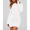 imageBTFBM Womens Spring Fashion 2025 Long Sleeve Boat Neck Mini Dress Slim Fit Party Club Short Tight Basic Bodycon DressesWhite