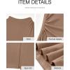 imageBTFBM Women Bodycon Maxi Dress Long Sleeve Back Slit Ruched Elegant Party Cocktail Formal Fall Wedding Guest DressesKhaki