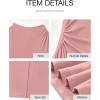 imageBTFBM Women Bodycon Maxi Dress Long Sleeve Back Slit Ruched Elegant Party Cocktail Formal Fall Wedding Guest DressesPink