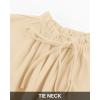 imageBTFBM Women Casual Summer Spring Dresses 2025 Tie Neck Long Sleeve High Waist Tiered Ruffle Aline Swing Tunic Mini DressLong Sleeve Apricot