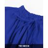 imageBTFBM Women Casual Summer Spring Dresses 2025 Tie Neck Long Sleeve High Waist Tiered Ruffle Aline Swing Tunic Mini DressLong Sleeve Bright Blue