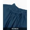 imageBTFBM Women Casual Summer Spring Dresses 2025 Tie Neck Long Sleeve High Waist Tiered Ruffle Aline Swing Tunic Mini DressLong Sleeve Dark Blue