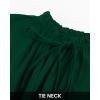 imageBTFBM Women Casual Summer Spring Dresses 2025 Tie Neck Long Sleeve High Waist Tiered Ruffle Aline Swing Tunic Mini DressLong Sleeve Dark Green