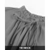 imageBTFBM Women Casual Summer Spring Dresses 2025 Tie Neck Long Sleeve High Waist Tiered Ruffle Aline Swing Tunic Mini DressLong Sleeve Grey
