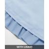 imageBTFBM Women Casual Summer Spring Dresses 2025 Tie Neck Long Sleeve High Waist Tiered Ruffle Aline Swing Tunic Mini DressLong Sleeve Light Blue