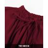 imageBTFBM Women Casual Summer Spring Dresses 2025 Tie Neck Long Sleeve High Waist Tiered Ruffle Aline Swing Tunic Mini DressLong Sleeve Red