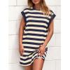 imageBTFBM Womens 2025 Summer Striped T Shirt Dress Loose Cap Sleeve Crew Neck Casual Beach Fashion Short Dresses PocketsNavy