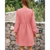 imageBTFBM Womens Casual Short Dress 2025 Bow Tie Front Puff Long Sleeve Button A Line Cute Y2K Going Out Dresses PocketsPink