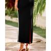 imageBTFBM Women Maxi Bodycon Dresses Square Neck Sleeveless Contrast Binding Split Cocktail Party Club Tank Long Dress 2025Solid Black
