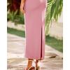 imageBTFBM Women Maxi Bodycon Dresses Square Neck Sleeveless Contrast Binding Split Cocktail Party Club Tank Long Dress 2025Solid Light Pink