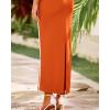 imageBTFBM Women Maxi Bodycon Dresses Square Neck Sleeveless Contrast Binding Split Cocktail Party Club Tank Long Dress 2025Solid Orange
