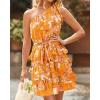 imageBTFBM Women One Shoulder Summer Dresses 2025 Floral Sundress High Waist Flowy A Line Mini Beach Wedding Guest DressFloral Yellow White