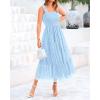 imageBTFBM Womens 2025 Summer Midi Dress Casual Sleeveless Square Neck Smocked Ruffle Tulle Party Wedding Guest DressesLight Blue