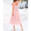 imageBTFBM Womens 2025 Summer Midi Dress Casual Sleeveless Square Neck Smocked Ruffle Tulle Party Wedding Guest DressesLight Pink